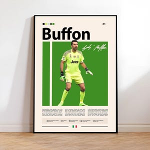 Gianluigi Buffon Poster, Italian Footballer, Soccer Gifts, Sports Poster, Football Player Poster, Soccer Wall Art, Sports Bedroom Posters