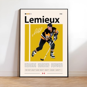 Mario Lemieux Poster, Pittsburgh Penguins Poster, NHL Poster, Hockey Poster, Sports Poster, Mid-Century Modern, Sports Bedroom Posters
