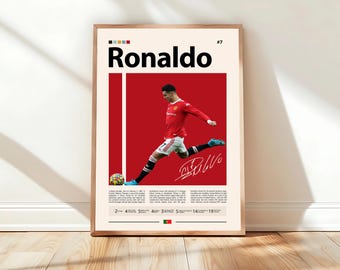 Cristiano Ronaldo Poster, Real Madrid Poster, Soccer Gifts, Sports Poster, Football Poster, Soccer Wall Art, Sports Bedroom Posters