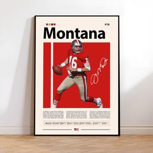 Joe Montana Poster, San Francisco 49ers Print, NFL Wall Art, Football Player Decor, 49ers Fan Gift, Sports Bedroom, Man Cave Print