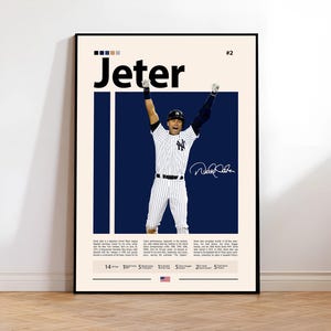 デレク・ジーターのポスター、ニューヨーク・ヤンキースのウォールアート、MLBプリント、野球の装飾、ヤンキースのファンへのギフト、スポーツベッドルーム、男の隠れ家アートワーク