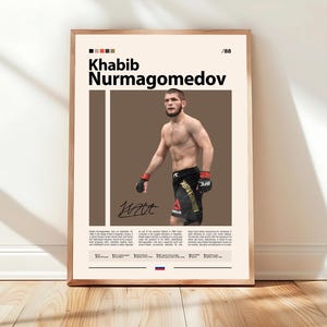 Khabib Nurmagomedov Poster, MMA Poster, Boxen Poster, Sport Poster, Mid-Century Modern, Motivations Poster, Sport Schlafzimmer Poster