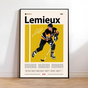 Mario Lemieux Poster, Pittsburgh Penguins Poster, NHL Poster, Hockey Poster, Sports Poster, Mid-Century Modern, Sports Bedroom Posters