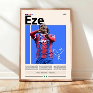 Eberechi Eze Poster, Crystal Palace Poster, Soccer Gifts, Sports Poster, Football Player Poster, Soccer Wall Art, Sports Bedroom Posters