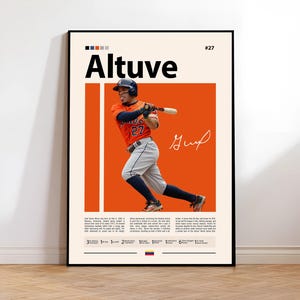 Pôster de Jose Altuve, Venezuela, Impressão do Houston Astros, Pôster da MLB, Pôster Esportivo, Fãs da MLB, Presente de Beisebol, Pôsteres Esportivos para Quarto