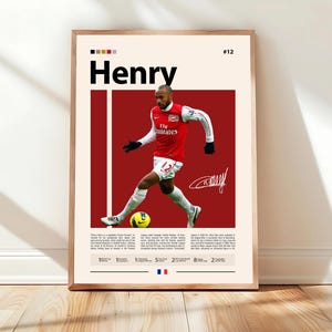 Thierry Henry Arsenal & France Football Legend Poster, Premier League Icon Wall Art, Gunners Striker Memorabilia Print