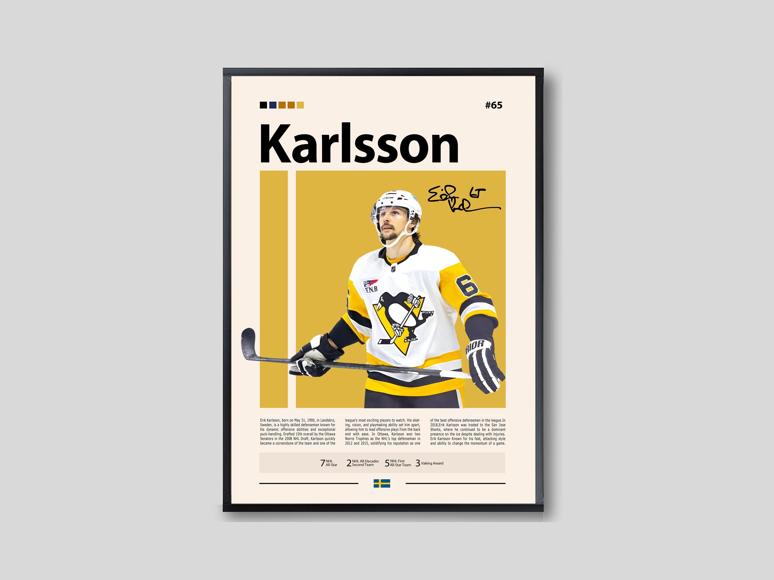 Erik Karlsson Poster, Pittsburgh Penguins Poster, NHL Poster