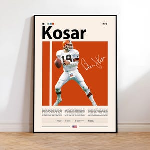 Bernie Kosar Poster, Cleveland Browns Print, NFL Wall Art, Football Player Decor, Browns Fan Gift, Sports Bedroom, Man Cave Print