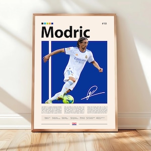Luka Modrić Kroatien Fußballlegende Poster, Real Madrid Maestro, Ballon d&#39;Or Sieger, WM-Ikone, Fußballwandkunst, Sport-Erinnerungsstücke