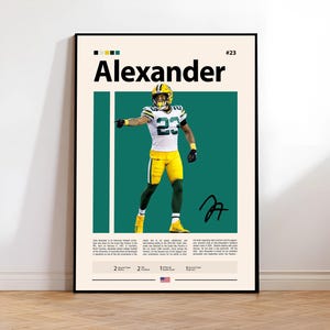 Jaire Alexander Poster, Green Bay Packers Art, NFL Wall Print, Football Player Decor, Packers Fan Gift, Sports Room Artwork, Man Cave Decor