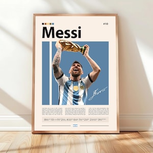 Lionel Messi Poster, Argentina Soccer Print, Soccer Gifts, Sports Poster, Football Player Poster, Soccer Wall Art, Sports Bedroom Posters