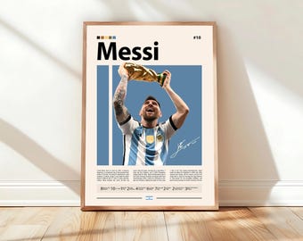 Lionel Messi Poster, Argentina Soccer Print, Soccer Gifts, Sports Poster, Football Player Poster, Soccer Wall Art, Sports Bedroom Posters