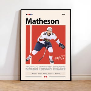 Mike Matheson Poster, Montreal Canadiens Poster, NHL Poster, Hockey Poster, Sports Poster, Mid-Century Modern, Sports Bedroom Posters