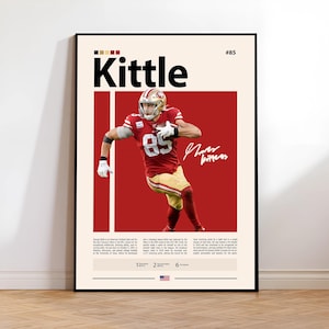 George Kittle Poster, San Francisco 49ers Print, NFL Wall Art, Football Player Decor, 49ers Fan Gift, Sports Bedroom, Man Cave Print
