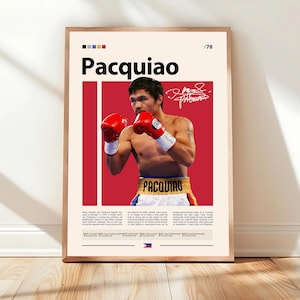 Manny Pacquiao Poster, Boxing Poster, Sports Poster, Boxing Wall Art, Mid-Century Modern, Motivational Poster, Sports Bedroom Posters