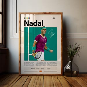 Rafael Nadal Poster, Tennis Poster, Motivational Poster, Sports Poster, Modern Sports Art, Tennis Gifts, Minimalist Poster, Tennis Art