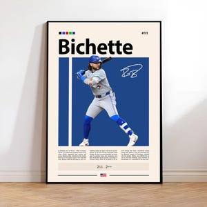 Bo Bichette Poster, Toronto Blue Jays Print, MLB Wall Art, Baseball Player Decor, Blue Jays Fan Gift, Sports Bedroom, Man Cave Print