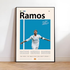 CustomSergio Ramos Poster, Real Madrid Poster, Soccer Gifts, Sports Poster, Football Player Poster, Soccer Wall Art, Sports Bedroom Posters