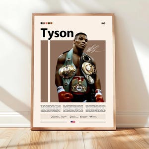 Mike Tyson Poster, Boxing Poster, Sports Poster, Boxing Wall Art, Mid-Century Modern, Motivational Poster, Sports Bedroom Posters
