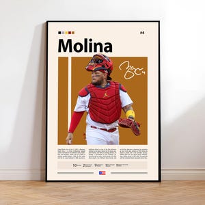 Yadier Molina Poster, St. Louis Cardinals, Baseball Prints, Sports Poster, Baseball Player Gift, Baseball Wall Art, Sports Bedroom Posters