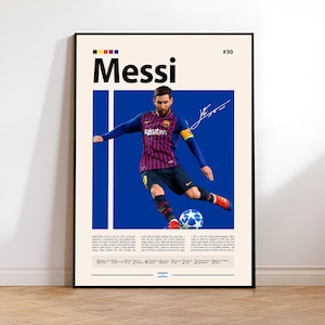 Lionel Messi Poster, Argentina Soccer Print, Soccer Gifts, Sports Poster, Football Player Poster, Soccer Wall Art, Sports Bedroom Posters