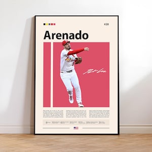Nolan Arenado Poster, St. Louis Cardinals Print, MLB Wall Art, Baseball Player Decor, Cardinals Fan Gift, Sports Bedroom, Man Cave Print