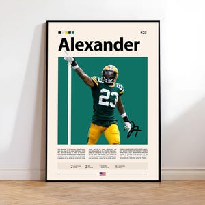 Jaire Alexander Poster, Green Bay Packers Print, NFL Wall Art, Football Player Poster, Packers Fan Gift, Sports Bedroom Decor, Man Cave Art