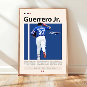 Vladimir Guerrero Jr. Poster, Blue Jays Wall Art, MLB Print, Baseball Player Decor, Toronto Fan Gift, Sports Bedroom, Man Cave Artwork