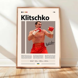 Wladimir Klitschko Poster, Boxing Poster, Sports Poster, Boxing Wall Art, Mid-Century Modern, Motivational Poster, Sports Bedroom Posters
