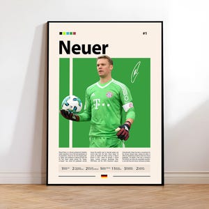 Manuel Neuer Poster, Bayern Munich Poster, Soccer Gifts, Sports Poster, Football Player Poster, Soccer Wall Art, Sports Bedroom Posters