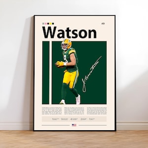 Christian Watson Poster, Green Bay Packers Print, NFL Wall Art, Football Player Decor, Packers Fan Gift, Sports Bedroom, Man Cave Print