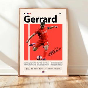 Steven Gerrard Liverpool & England Football Legend Poster, LFC Captain Wall Art, Premier League Icon Print, Soccer Memorabilia
