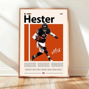 Poster Devin Hester, stampa Chicago Bears, poster NFL, poster sportivo, fan NFL, poster di football, arte murale NFL, poster sportivi per camera da letto