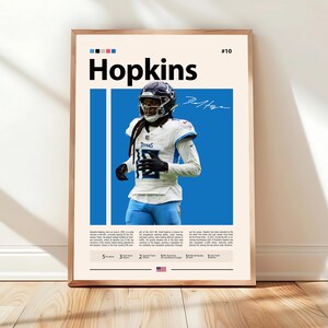 Poster di DeAndre Hopkins, stampa dei Tennessee Titans, poster della NFL, poster sportivo, fan della NFL, poster di football, arte murale della NFL, poster sportivi per la camera da letto