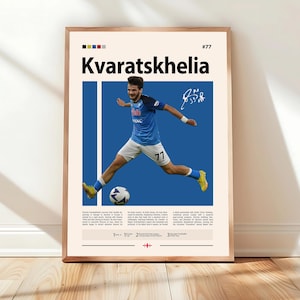 Khvicha Kvaratskhelia Poster, SSC Napoli Print, Soccer Gifts, Sports Poster, Football Player Poster, Soccer Wall Art, Sports Bedroom Posters