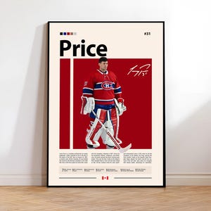 Carey Price Poster, Montreal Canadiens Poster, NHL Poster, Hockey Poster, Sports Poster, Mid-Century Modern, Sports Bedroom Posters