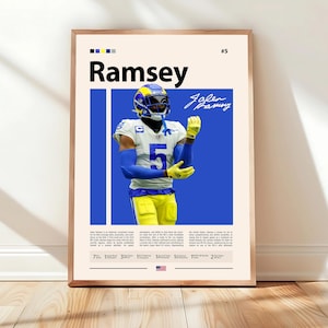 Poster di Jalen Ramsey, stampa dei Miami Dolphins, poster della NFL, poster sportivo, fan della NFL, poster di football, arte murale della NFL, poster sportivi per la camera da letto