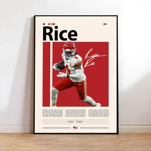 Rashee Rice Poster, Kansas City Chiefs Print, NFL Wall Art, Football Player Decor, Chiefs Fan Gift, Sports Bedroom, Man Cave Print