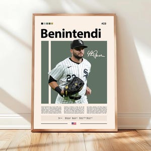 Andrew Benintendi Poster, Chicago White Sox Print, MLB Wall Art, Baseball Player Decor, White Sox Fan Gift, Sports Bedroom, Man Cave Print