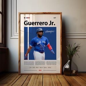 Vladimir Guerrero Jr. Poster, Toronto Blue Jays Print, MLB Wall Art, Baseball Player Decor, Blue Jay Fan Gift, Sport Bedroom, Man Cave Print
