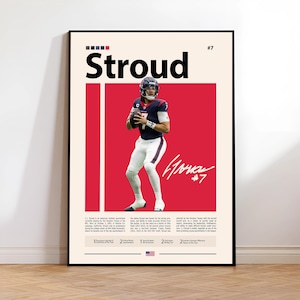 C.J. Stroud Poster, Houston Texans Print, NFL Wall Art, Football Player Decor, Texans Fan Gift, Sports Bedroom, Man Cave Print