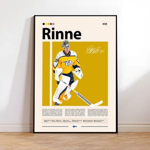 Pekka Rinne Poster, Nashville Predators Poster, NHL Poster, Hockey Poster, Sports Poster, Mid-Century Modern, Sports Bedroom Posters