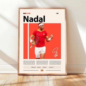 Rafael Nadal Poster, Tennis Poster, Motivational Poster, Sports Poster, Modern Sports Art, Tennis Gifts, Minimalist Poster, Tennis Art