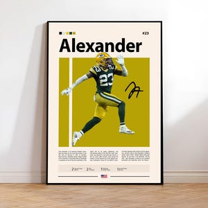 Jaire Alexander Poster, Green Bay Packers Print, NFL Wall Art, Football Decor, Packers Fan Gift, Sports Room Artwork, Man Cave Print