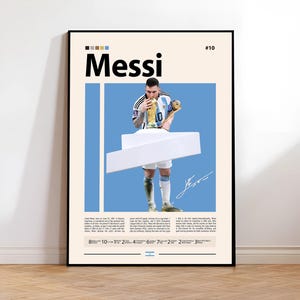 Lionel Messi Poster, Argentina Soccer Print, Soccer Gifts, Sports Poster, Football Player Poster, Soccer Wall Art, Sports Bedroom Posters