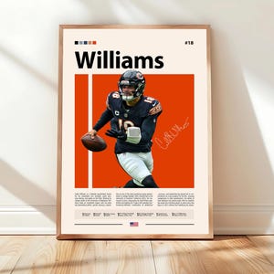 Poster di Caleb Williams, stampa dei Chicago Bears, poster della NFL, poster sportivo, fan della NFL, poster di football, arte murale della NFL, poster sportivi per la camera da letto