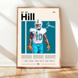 Tyreek Hill Poster, Miami Dolphins Print, NFL Wall Art, Football Player Decor, Dolphins Fan Gift, Sports Bedroom, Man Cave Print