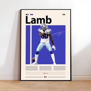 CeeDee Lamb Poster, Dallas Cowboys Print, NFL Wall Art, Football Player Decor, Cowboys Fan Gift, Sports Bedroom, Man Cave Print