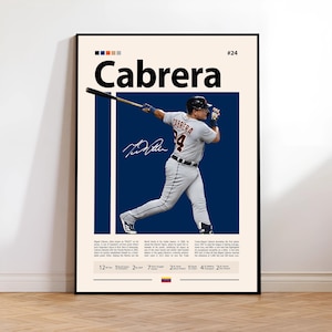 Miguel Cabrera Poster, Detroit Tigers Druck, MLB Wandkunst, Baseball Spieler Dekor, Tigers Fan Geschenk, Sport Schlafzimmer, Manneshöhle Druck