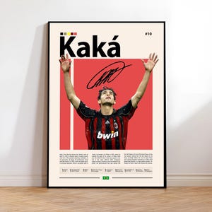 Kaká Poster, Brazil Football Print, AC Milan Poster, Sports Poster, Football Poster, Soccer Wall Art, Sports Bedroom Posters